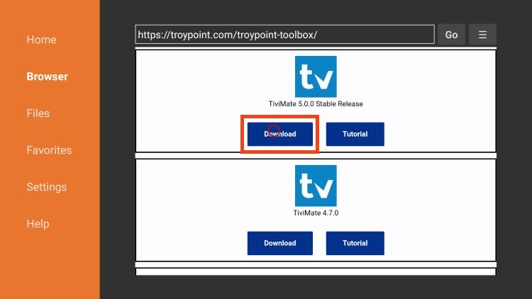 click download tivimate