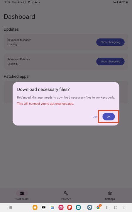 click OK