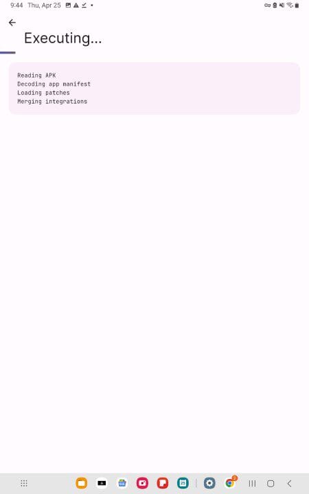 wait for the revanced manager to patch the apk file