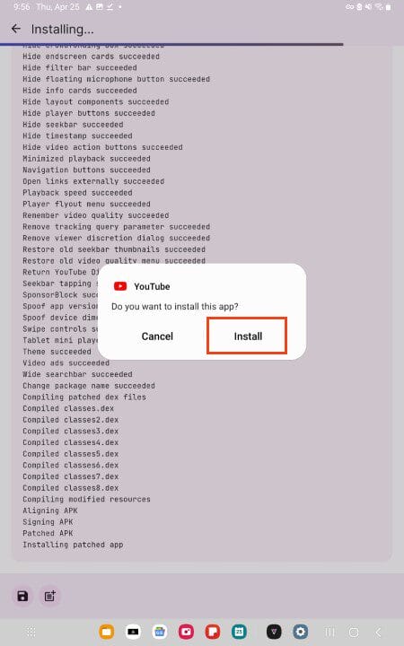 click install one more time