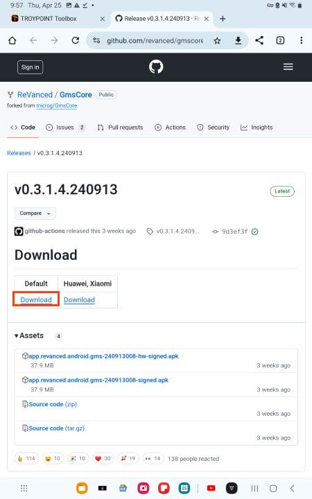 choose download