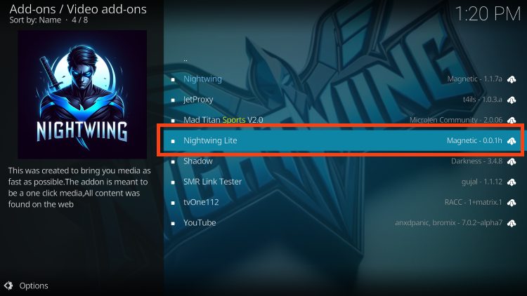 click nightwing lite