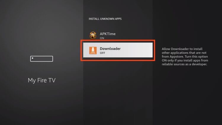 Select the Downloader application