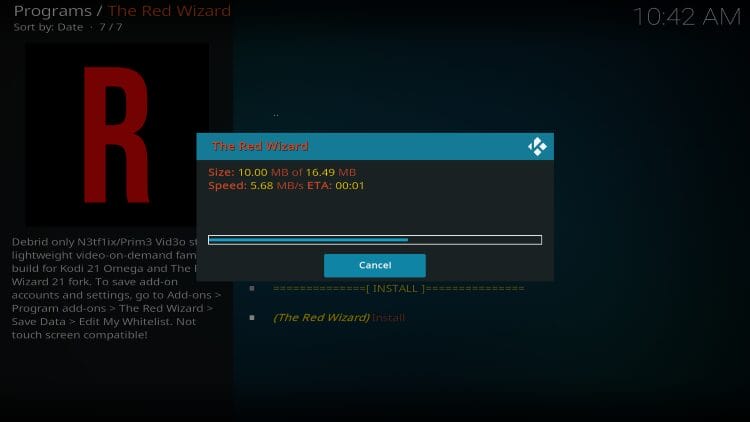 wait for the build to download