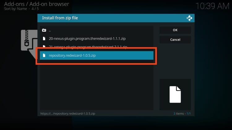 click repository.redwizard.zip