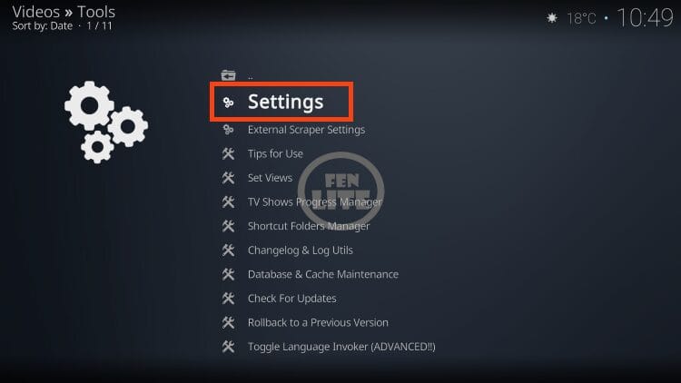 click settings to enable real debrid