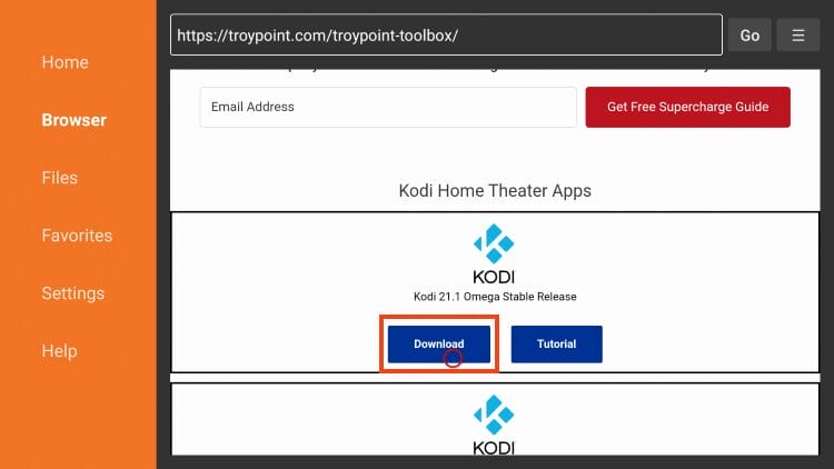 click download kodi