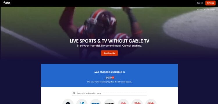 fubo free sports streaming site