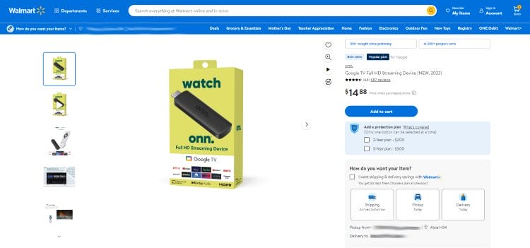 onn google tv stick back in stock