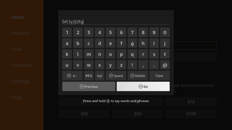 Enter the URL for installing Jizztagram and click Go.