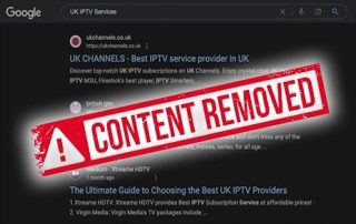 Pirate IPTV Services Removed by Google in UK Search Results