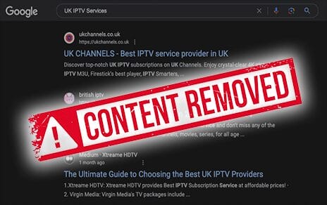 Pirate IPTV Services Removed by Google in UK Search Results