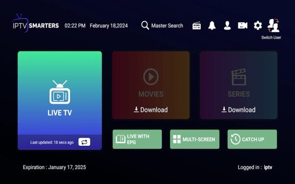 Click Live TV once your channels are downloaded.