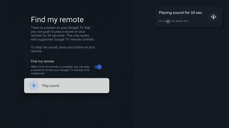 Find My Remote Feature