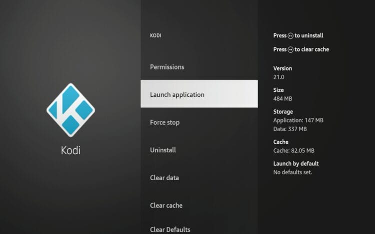 Kodi will automatically close. Re-launch the application.
