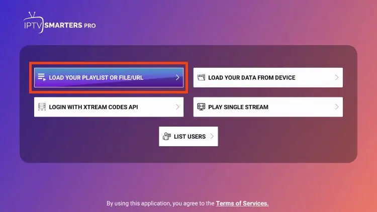 Next choose your IPTV login method.