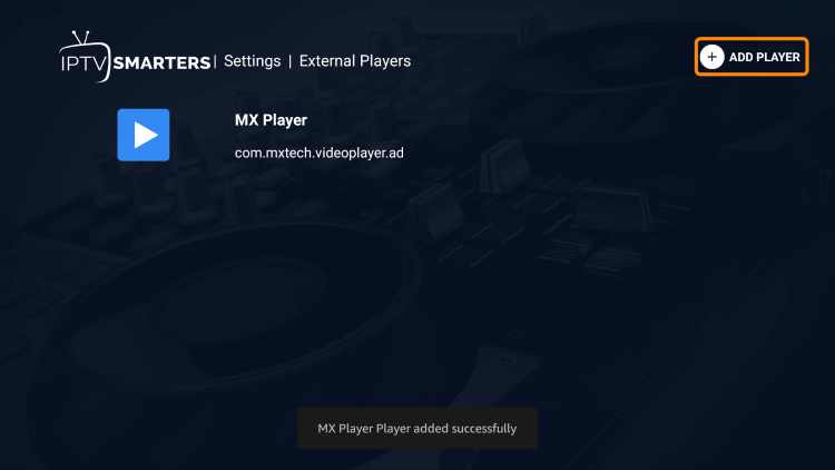 That's it! You will notice a message saying "Player added successfully."