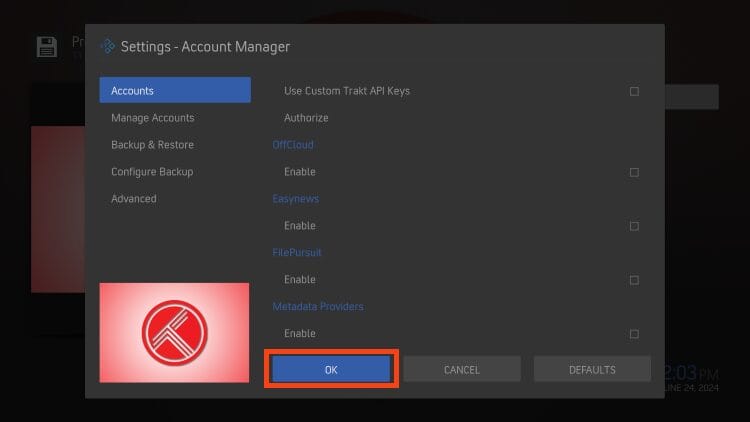 click ok