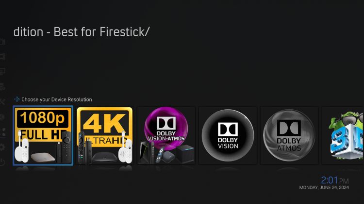 choose device resolution