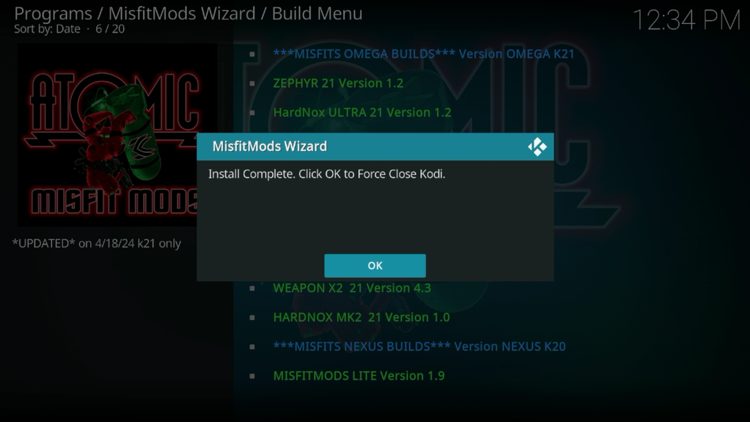 Click OK.