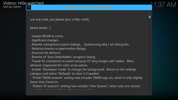 close the changelog