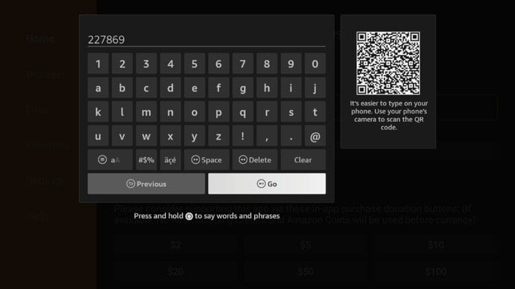 Type 227869 and click Go.