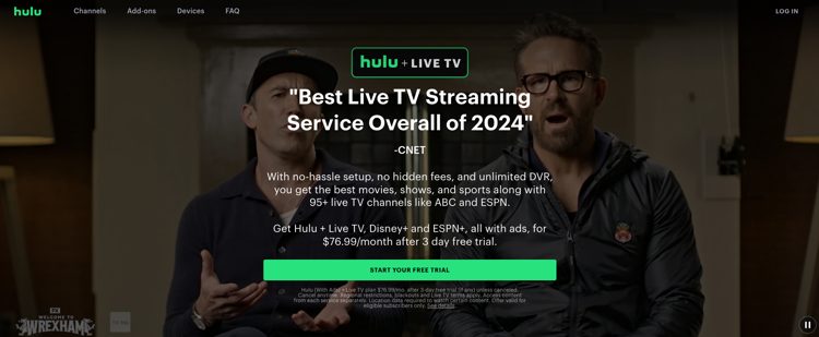 Hulu Live TV Website