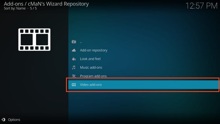 choose video addons