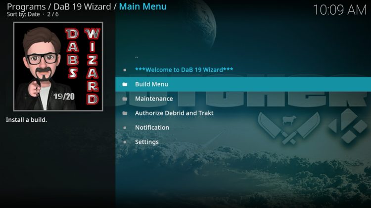 Choose Build Menu.
