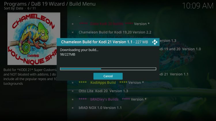 Wait for you build to download.