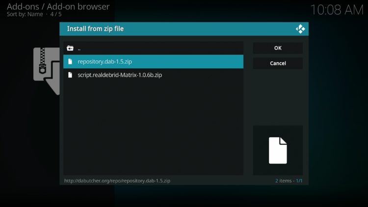 Select the zip file URL for the Chameleon Build