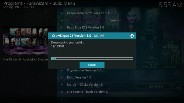 Wait for the CrewNique build to download.
