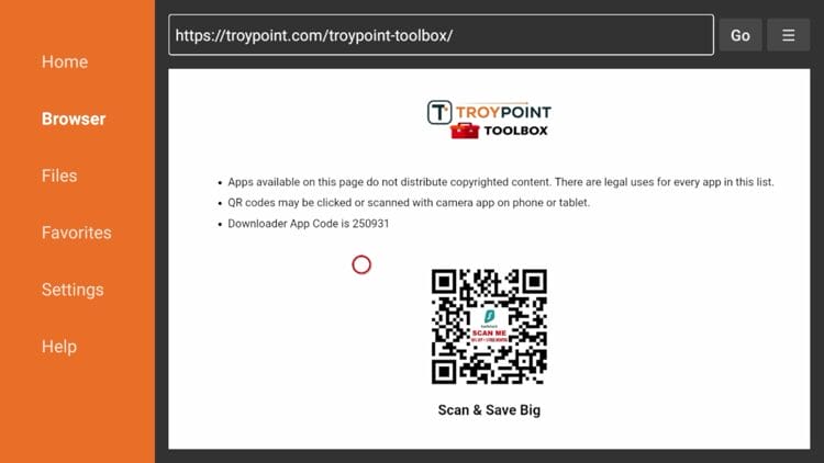 Vous êtes maintenant dans la boîte à outils TROYPOINT.