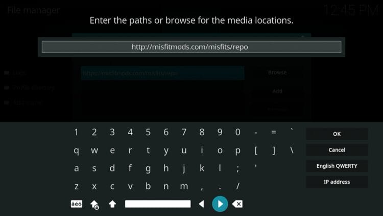 Type the following URL - http://misfitmods.com/misfits/repo and click OK.