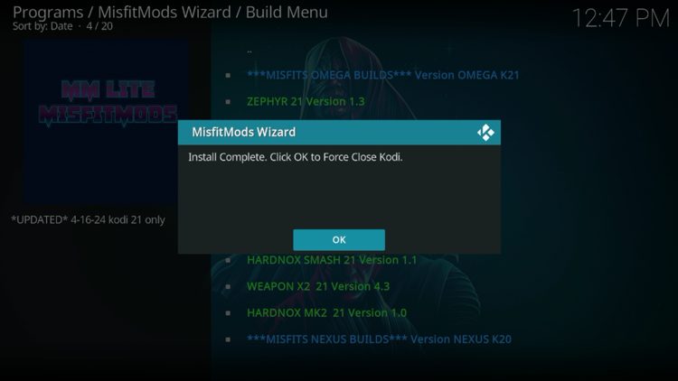 Click OK.