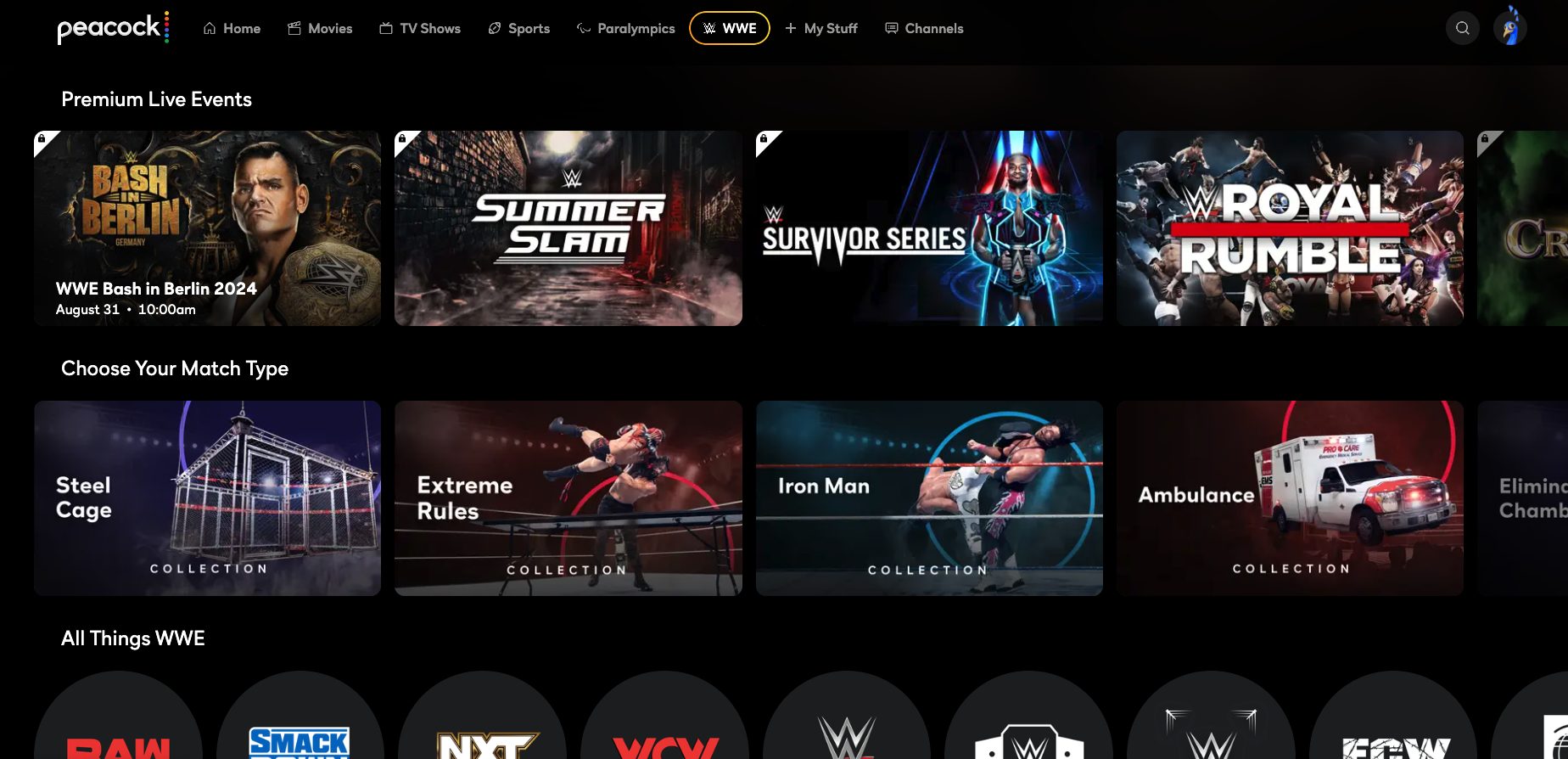 Peacock TV WWE
