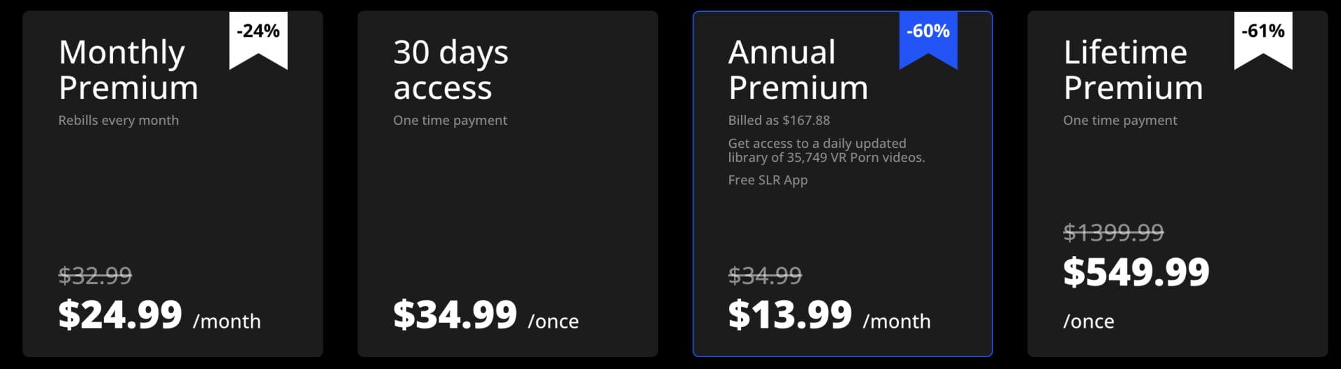 SexLikeReal Pricing