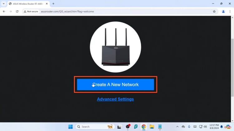 click create a new network