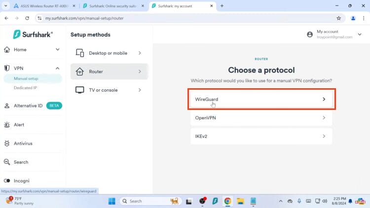 click wireguard