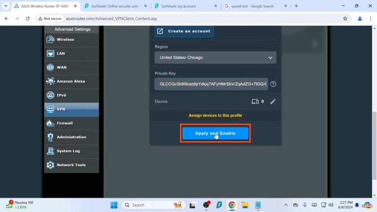 return to the admin panel and click apply