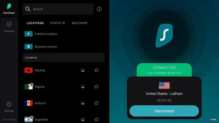 disconnect from VPN app