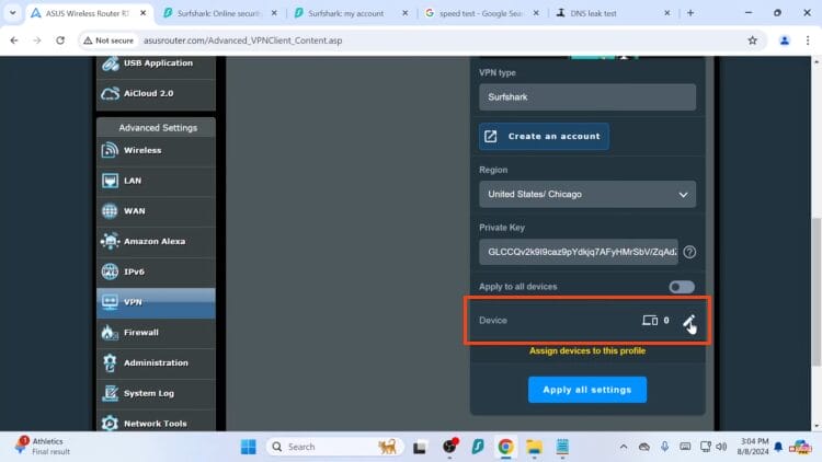click the device edit button