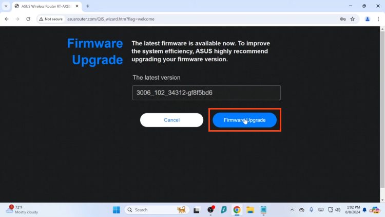 select firmware upgrade