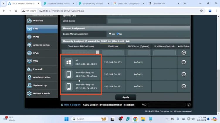 click device you want to rename for VPN on Router