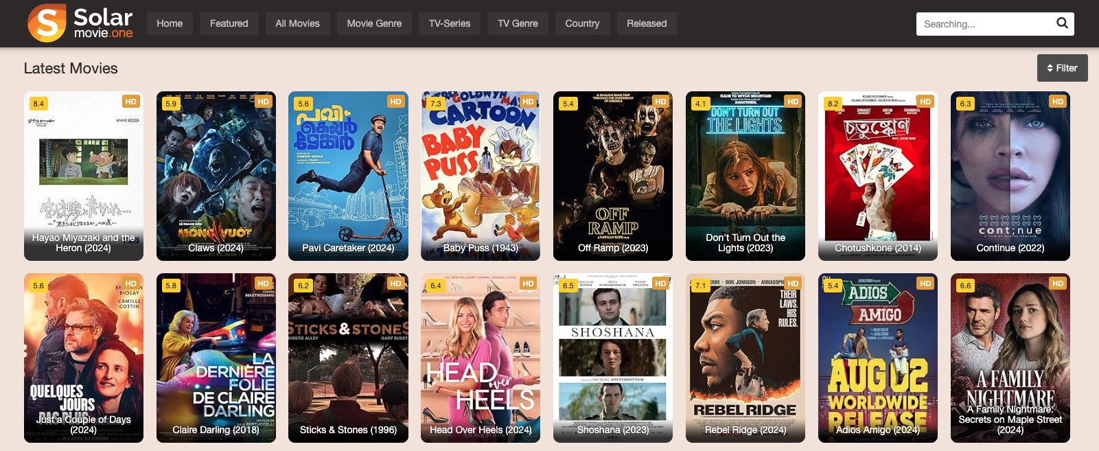 SolarMovie website