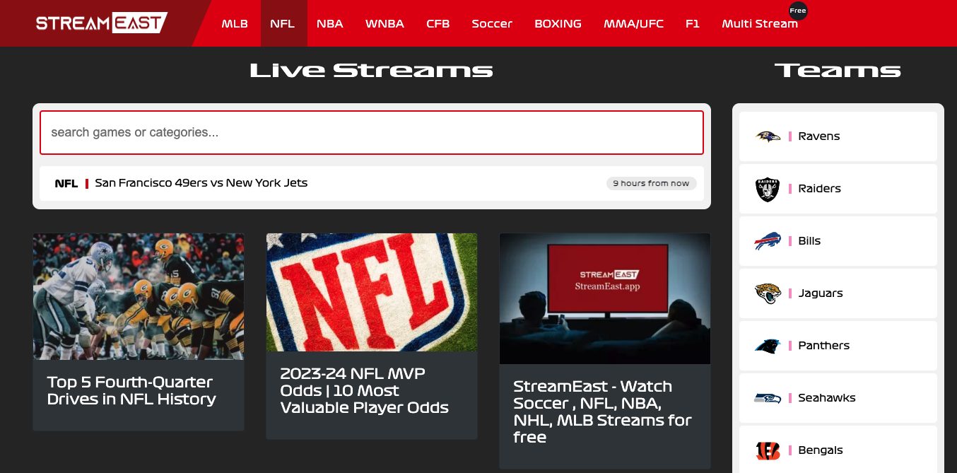 Streameast Website