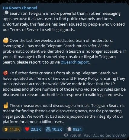 Telegram's Terms of Service