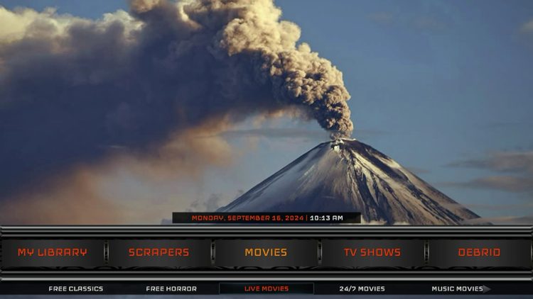 You have successfully installed the Volcano build on Kodi. 