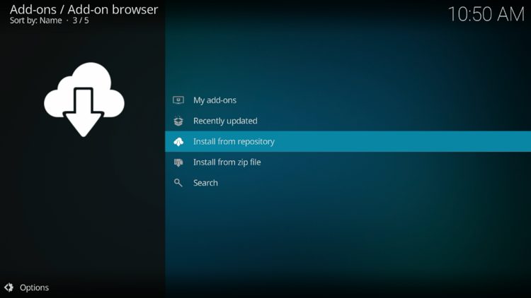 Next click Install from repository