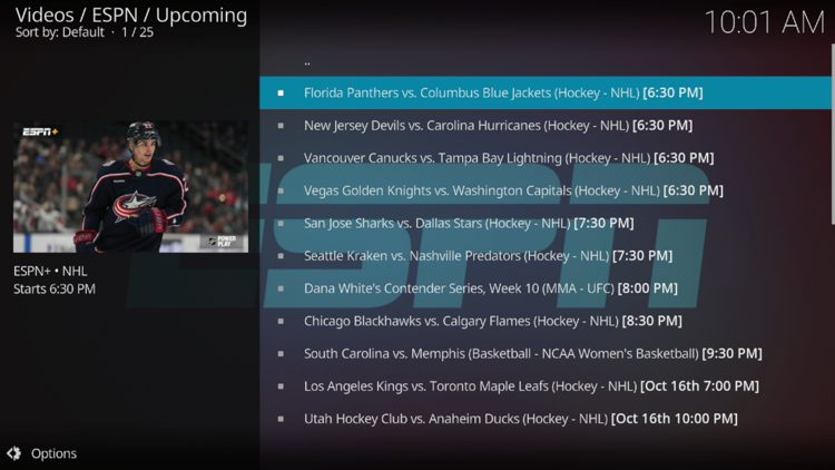 You can browse through the content options to stream tons of events and much more.